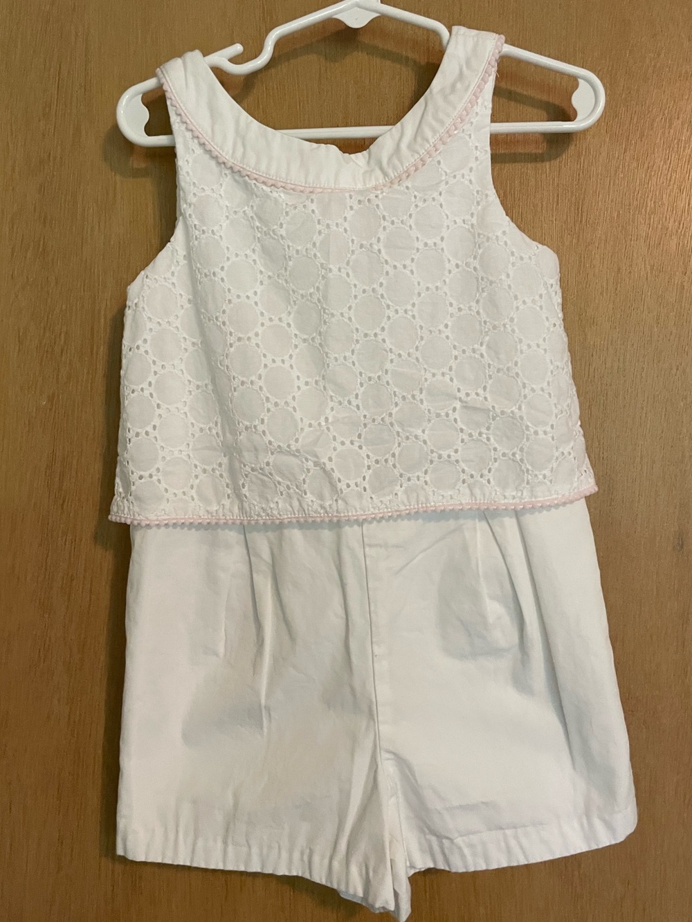 Janie & Jack Girls White Eyelet Romper Island Outing Size 4
